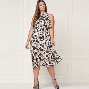 EUC - LC Lauren Conrad Runway Collection Ruffle Midi Dress - Plus Size 1X